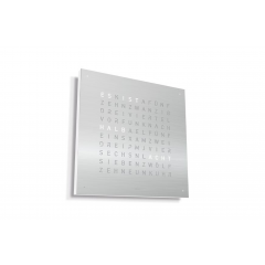 Qlocktwo-Earth 45-Steel-Stainless Steel-Ansicht vorne-Schlafsofa Shop Qlocktwo-Earth 45-Steel-Stainless Steel-Ansicht vorne-Schlafsofa Shop