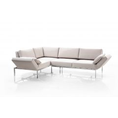 Brühl-Roro Soft-Ecksofa-Stoff weiß-Ausrichtung links-Ausstellung-Schlafsofa Shop Brühl-Roro Soft-Ecksofa-Stoff weiß-Ausrichtung links-Ausstellung-Schlafsofa Shop